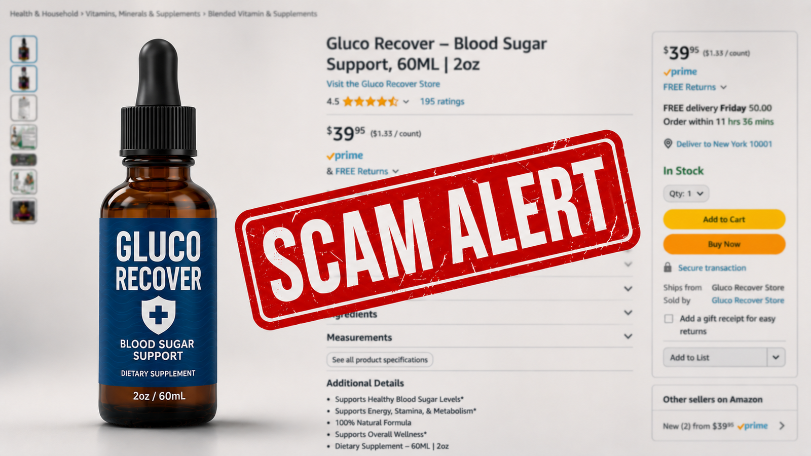 Fake Gluco Recover scam alert