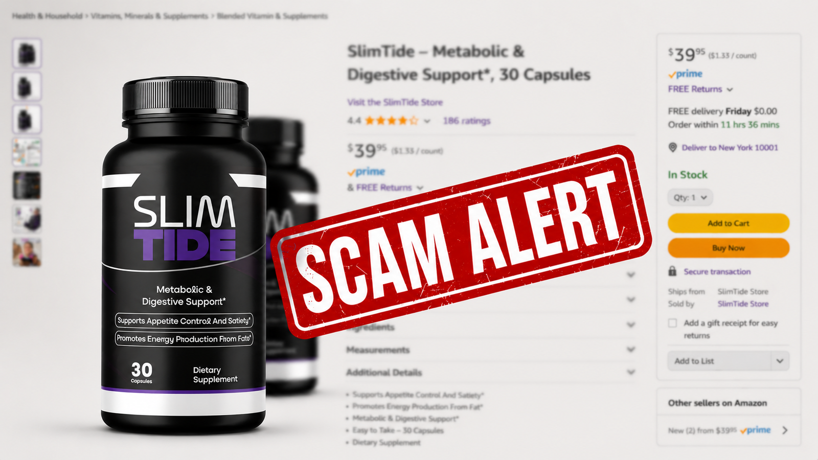Fake SlimTide scam alert